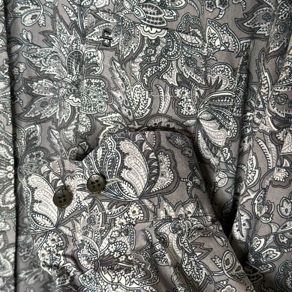 Stetson Black and White Paisley Print Button Down Shirt - Men’s US 2XL - Picture 5 of 8